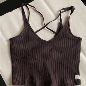 Vuori Cropped Ribbed Strappy Tank Top